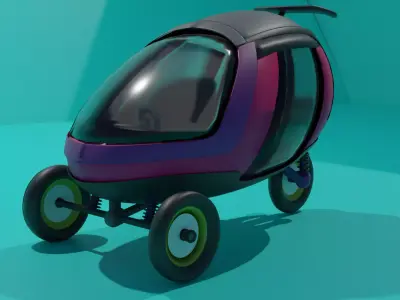 Multi-purpose hybrid electric self-charging solar tricycle v2 3D model