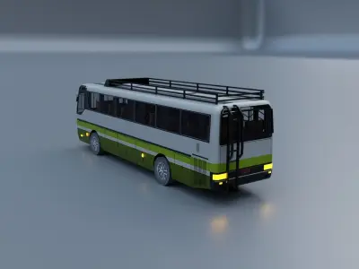 Simple Bus - LowPoly - Game-ready - mobile game Low-poly 3D model