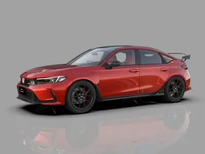Honda Civic Type R 2022 HQ interior and Mugen bodykit 3D model