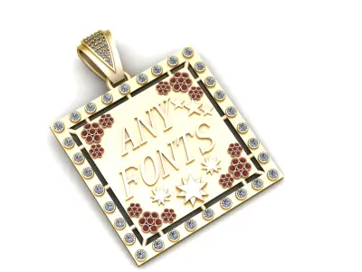 customizable name pendant 3D print model
