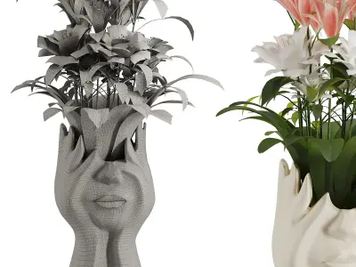 Human Face Bouquet V1 3D model