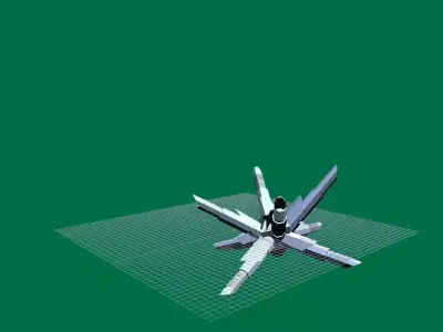 Zanac video video game enemy unit Free low-poly 3D model