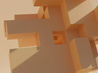 Geometric blocks V3 Low-poly 3D model