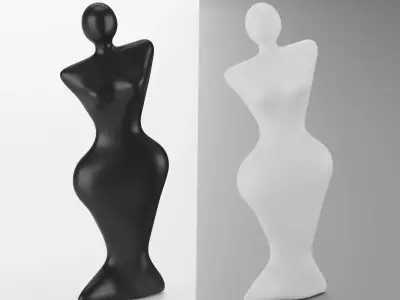Ceramic sculpture abstract woman body for decoration 3D model