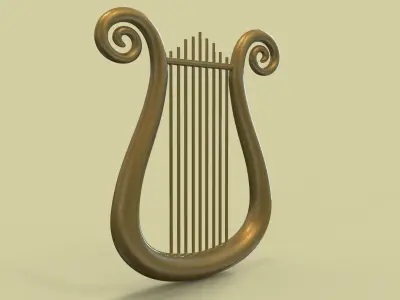 Golden Lyre 3D print model