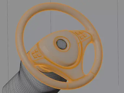 German Car Steering Wheel  Midpoly 3D Model 3D model