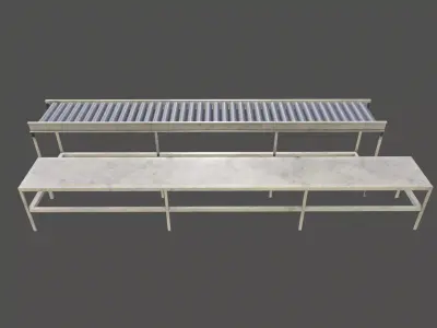 Working Table with Roller Low-poly 3D model