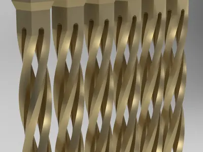 Twisted Baluster 3D model buy