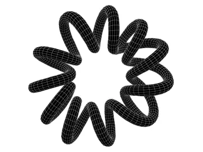 Abstract Coil Shape v1 004 Low-poly 3D model