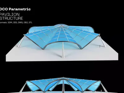 Architectural Pavilion Structure 6 sides 3D model