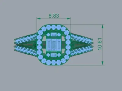 Baguette Diamond Ring 3D print model