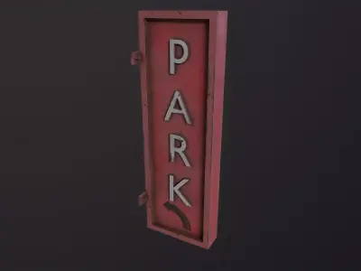 Parking sign 3D Model Low-poly 3D model