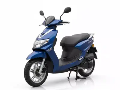 Blue 100cc Urban Commuter Scooter Low-poly 3D model