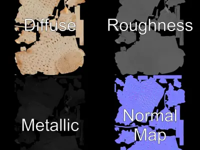 Macrame Yarn Bag Model Pack for Crafts and Decor Low-poly 3D model