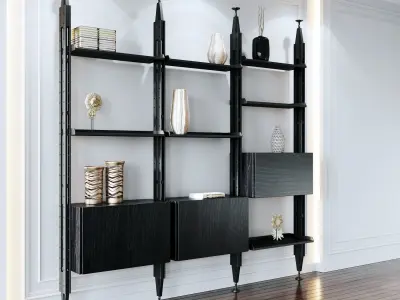 Black bookcase 3D model