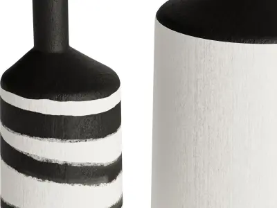 Ceramic flower vase set 2 3D model