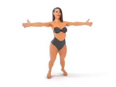 Dynamic Female Character model pack Low-poly 3D model