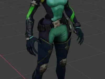 Viper female character in overwatch Low-poly 3D model
