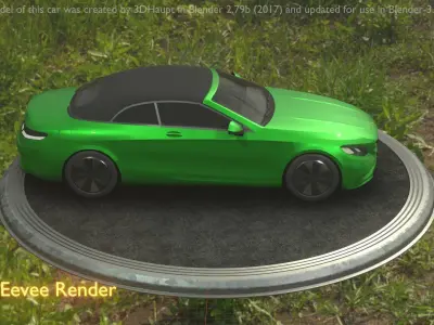 City Car 48 Upper Class Type-A Green Low-poly 3D model