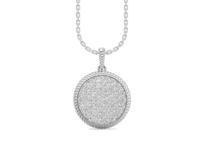 Shimmering Circle Diamond Pendant 3D print model