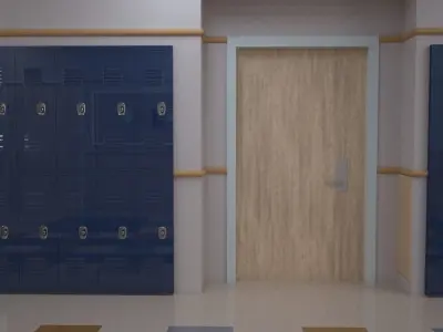 School Corridor - UE4 3D model