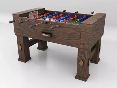 Vintage Foosball Table 3D model