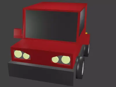 Red car low poly Low-poly 3D model