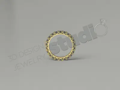Luxury full gem ring model 3D print model