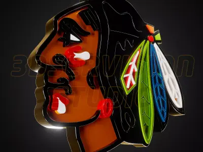 Chicago Blackhawks logo - Cinematic - 3D print 3D model