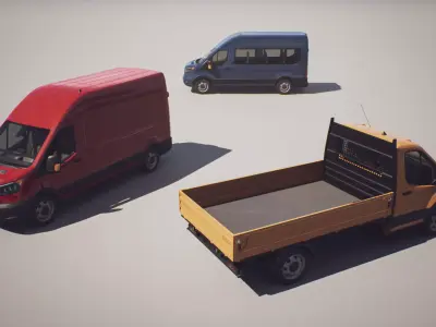 Commercial Vehicles - Transit - Game Ready Vehicle Low-poly 3D model