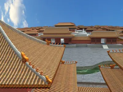  Chinese forbidden city  ancient building  3D model