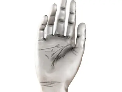 Metal figurine of a hand 3D model
