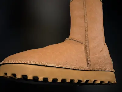 UGG Classic Short II Boots Low-poly 3D model