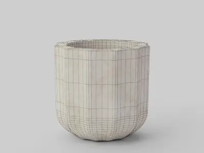 Modern Rustic Fluted Outdoor Planters 3D model