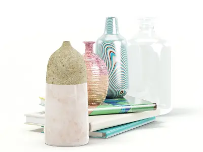 Books and Flasks 3D model