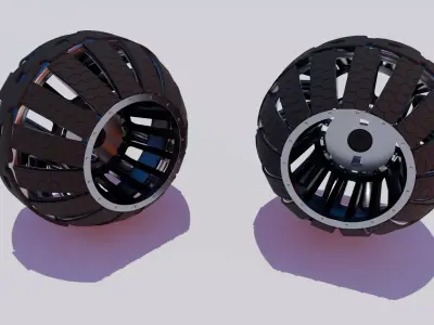Mars rover wheels 3D model