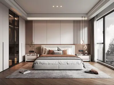 Modern luxury style bedroom 3D model 3D model