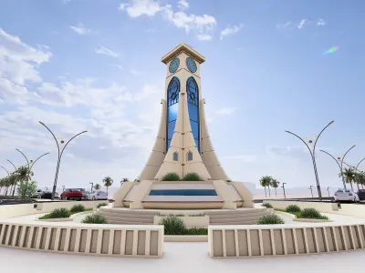 Sultan Qaboos University Clock Tower 3D model
