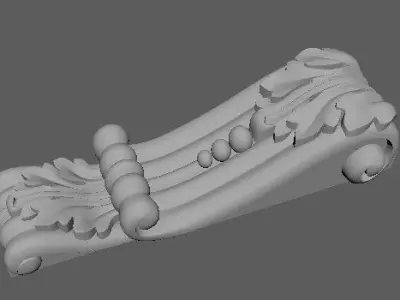pilaster ornately carved piece of furniture 3D model