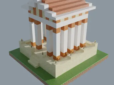 Ancient Temple Low-poly 3D model