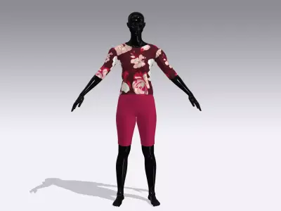 Female Cloth Dress Low-poly 3D model