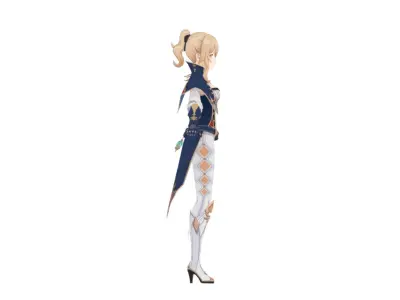 genshin impact jean default Low-poly 3D model