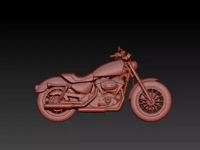 classic motorcycle relief 3D print model