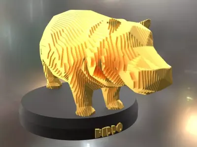Parametric Hippo Low-poly 3D model