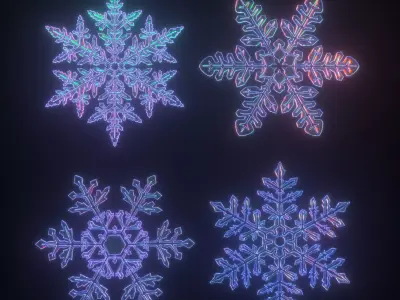 Snowflakes set v2 3D model
