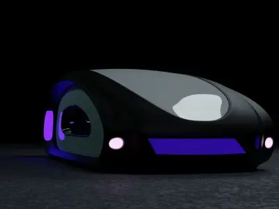 Cyberpunk car concept Low-poly 3D model