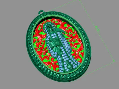  santa muerte holy death small size pendant 3D STL 3DM skull 3D print model