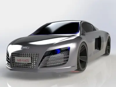 AUDI R8 plus Low-poly 3D model