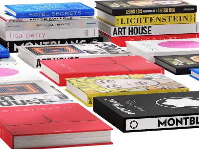 032 Decorative books set 03 fashion 00 3D model