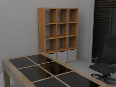 Low poly  car rental building Low-poly 3D model